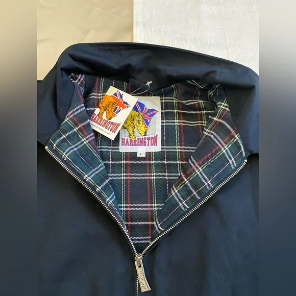 NWT Harrington Zip Jacket Dark Navy Blue Large - Picture 6 of 9